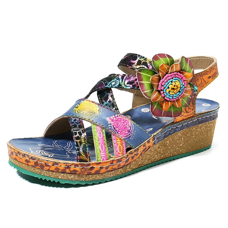 Bohemia Sandals Pattern Genuine Leather Floral Hook Loop Comfortable Wedge Heel Sandals Elegant Women Shoes
Bohemia Sandals Pattern Genuine Leather Floral Hook Loop Comfortable Wedge Heel Sandals Elegant Women Shoes