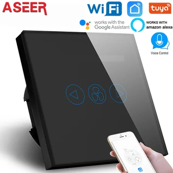 ASEER,EU Standard Smart Wifi Ceiling Fan Switch,Tuya Smart Life app Remote Control Switch,3mode Speed, Work with Alexa, Google
ASEER,EU Standard Smart Wifi Ceiling Fan Switch,Tuya Smart Life app Remote Control Switch,3mode Speed, Work with Alexa, Google