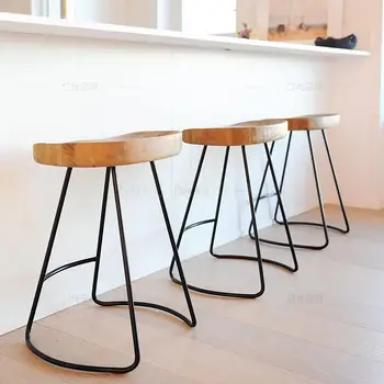 Fashion creative bar stool bar chair high stool home modern minimalist chair European solid wood bar stool 2 pcs
Fashion creative bar stool bar chair high stool home modern minimalist chair European solid wood bar stool 2 pcs