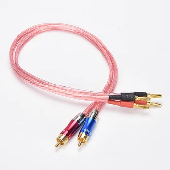 2PCS AV Lotus audio line one minute two/Lotus RCA 2 banana head conversion line/speaker connection line/speaker line 
2PCS AV Lotus audio line one minute two/Lotus RCA 2 banana head conversion line/speaker connection line/speaker line