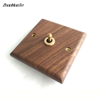 High Quality Home Improvement Black Walnut Panel Brass Lever Toggle Switch 86 Type 2 Way Wall Lamp Switch 
High Quality Home Improvement Black Walnut Panel Brass Lever Toggle Switch 86 Type 2 Way Wall Lamp Switch
