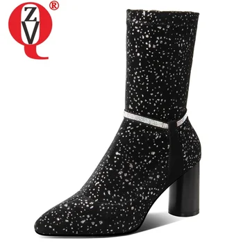 ZVQ autumn new fashion sexy pointed toe mid calf boots outside high heels zip crystal party women shoes drop shipping size 34-39
ZVQ autumn new fashion sexy pointed toe mid calf boots outside high heels zip crystal party women shoes drop shipping size 34-39