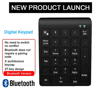 27 Keys Wireless Bluetooth Mini Digital Numeric Keyboard Desktop Laptop Pc Wireless Bluetooth Numpad For MAC IOS Android Windows
27 Keys Wireless Bluetooth Mini Digital Numeric Keyboard Desktop Laptop Pc Wireless Bluetooth Numpad For MAC IOS Android Windows