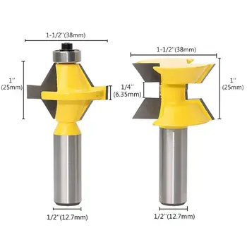 2PCS 120 Degree Lock Miter Finger Joint Router Bits 1/2'' Shank Milling Cutter CORC
2PCS 120 Degree Lock Miter Finger Joint Router Bits 1/2'' Shank Milling Cutter CORC