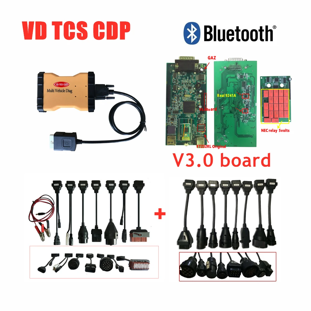 New 2015 R3/2016R0 keygen VD TCS CDP Pro with Bluetooth+8pcs Car Cables+8pcs Truck Cables Multi Vehicle Diag MVD Diagnostic Tool
New 2015 R3/2016R0 keygen VD TCS CDP Pro with Bluetooth+8pcs Car Cables+8pcs Truck Cables Multi Vehicle Diag MVD Diagnostic Tool