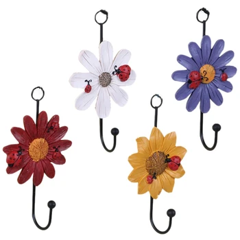Daisy Resin Wall Hooks Wall Mounted Art Flower Iron Hook for Coat / Hat /Key/ Towel Hooks Home Decoration(Set of 4)
Daisy Resin Wall Hooks Wall Mounted Art Flower Iron Hook for Coat / Hat /Key/ Towel Hooks Home Decoration(Set of 4)