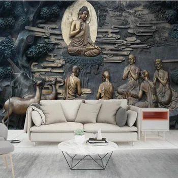 Milofei manufacturers custom 3D three-dimensional relief Buddhist figures background wallpaper murals
Milofei manufacturers custom 3D three-dimensional relief Buddhist figures background wallpaper murals