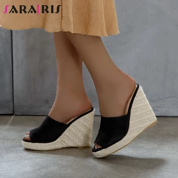 SARAIRIS Summer slip-on Slippers New Arrival Hot Sale Super High Wedges Slippers Women Elegant Peep Toe Platform Shoes Woman
SARAIRIS Summer slip-on Slippers New Arrival Hot Sale Super High Wedges Slippers Women Elegant Peep Toe Platform Shoes Woman