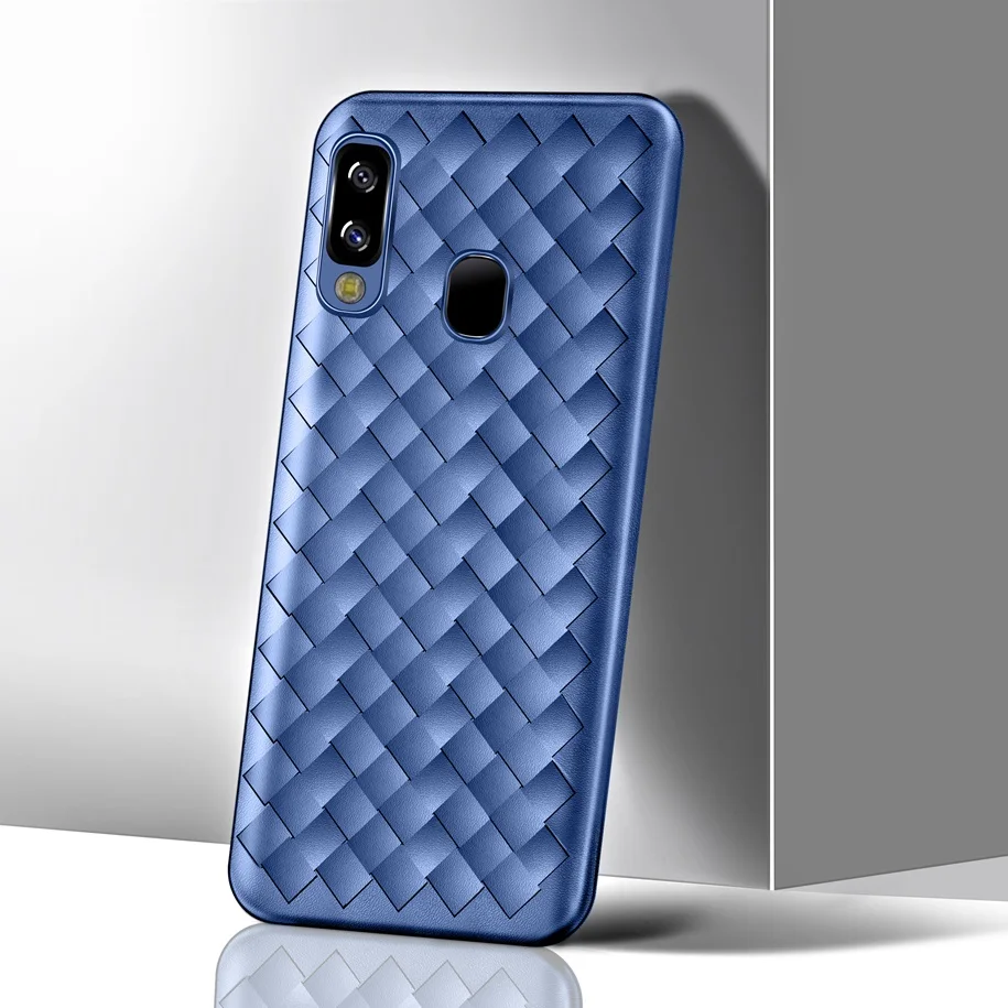 Сетчатый ткацкий чехол для samsung Galaxy A20 ультра тонкий СИЛИКОН ТПУ Защитная задняя