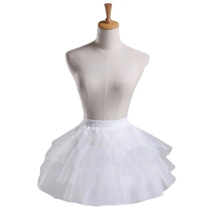 

2024 New Cosplay Maid Wear Lolita Pettiskirt Short no Hoops Petticoat Girls Ballet Mesh Yarn Skirt Petticoats