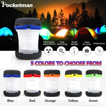 

Camping Light 5 Colors Tent Light Multifunction Retractable Hike Lamp Outdoor Lantern LED Flashlight Torch AA Battery LED Bulbs