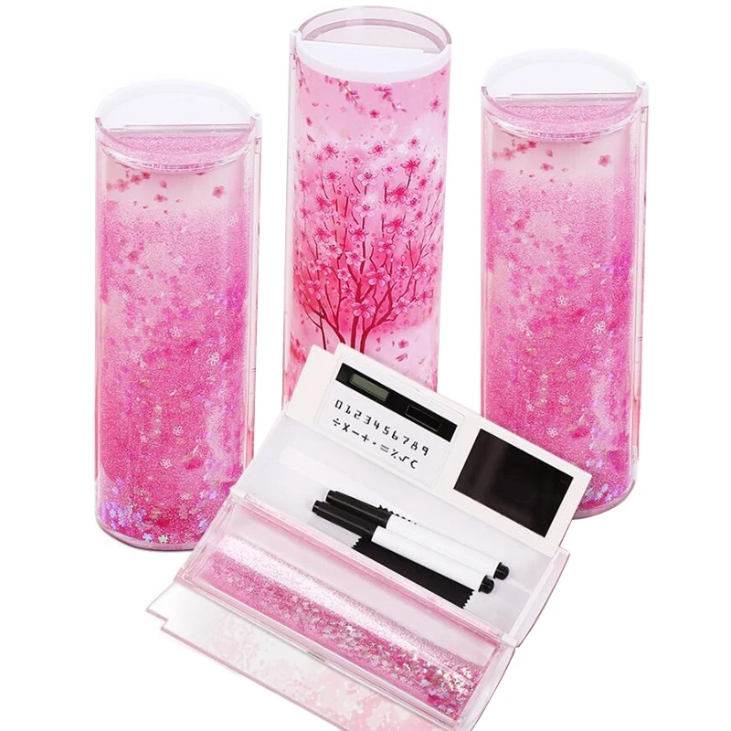 Quicksand Semi-Transparent Creative Multi-Function Cylindrical Pen Box School Stationery Pen Holder Pink Blue Calculator
Quicksand Semi-Transparent Creative Multi-Function Cylindrical Pen Box School Stationery Pen Holder Pink Blue Calculator