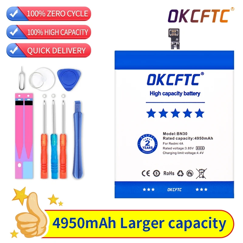 2021 years Original Battery BN30 For Xiaomi Redmi 4A Redrice Hongmi 4A Lithium Polymer Replacement Bateria Free Repair Tools
2021 years Original Battery BN30 For Xiaomi Redmi 4A Redrice Hongmi 4A Lithium Polymer Replacement Bateria Free Repair Tools
