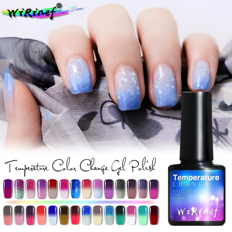 WiRinef Thermo Nail Gel Polish Temperature Change Colors Semi Permanent Uv Led Nail Lacquer Gel Manicure
WiRinef Thermo Nail Gel Polish Temperature Change Colors Semi Permanent Uv Led Nail Lacquer Gel Manicure