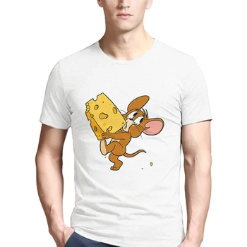 Showtly Cute Mouse Jerry steals cheese cartoon movie men's print T-shirt Funny casual T-shirt cotton men's clothing
Showtly Cute Mouse Jerry steals cheese cartoon movie men's print T-shirt Funny casual T-shirt cotton men's clothing
