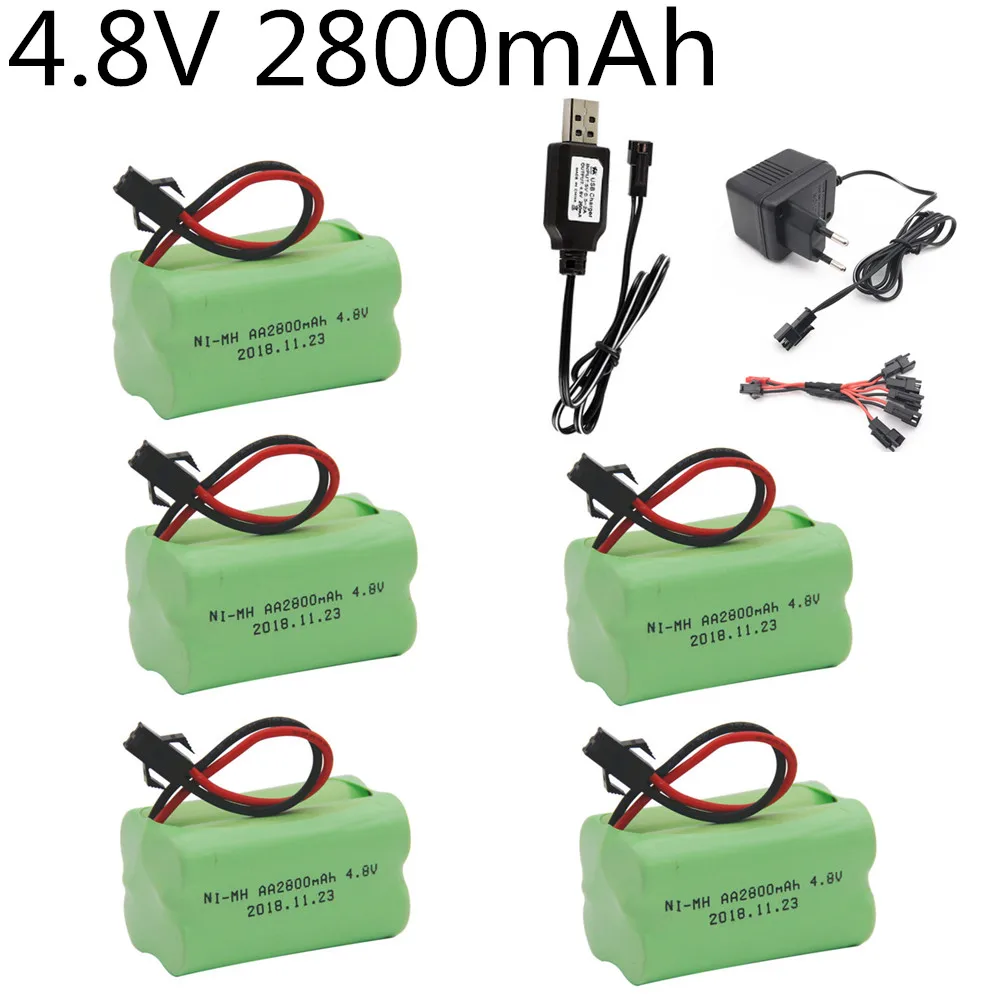 4.8v 2800mAh AA NI-MH Battery 4* AA 4.8v Rechargeable Battery Pack With Charger For RC Cars Robots Tanks Gun Boats 4.8v NiMH
4.8v 2800mAh AA NI-MH Battery 4* AA 4.8v Rechargeable Battery Pack With Charger For RC Cars Robots Tanks Gun Boats 4.8v NiMH