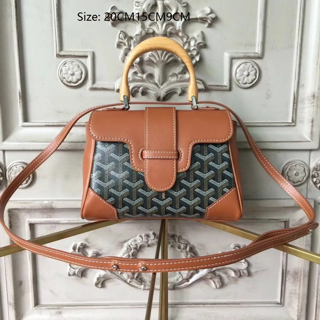 

High-quality wooden handle luxury saddle lady's bag with one shoulder inclined handbag by new designer in 2019