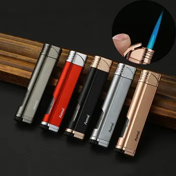 Cigarette Lighter Ultra-thin Mini Portable Metal Lighters Long Strip Windproof Lighter Butane Gas Lighter Blue Flame 
Cigarette Lighter Ultra-thin Mini Portable Metal Lighters Long Strip Windproof Lighter Butane Gas Lighter Blue Flame