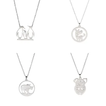 Eueavan 10pcs/lot Rinoceronte Fox Owl Pig Dog Penguin Cat Rhinoceros Chain Animals Stainless Steel Necklaces Women Men Wholesale
Eueavan 10pcs/lot Rinoceronte Fox Owl Pig Dog Penguin Cat Rhinoceros Chain Animals Stainless Steel Necklaces Women Men Wholesale