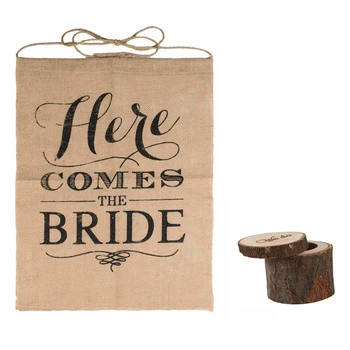 1Pcs Wedding Ring Bearer,Rustic Ring Box,Wooden Printed " We Do "& 1Pcs "Here Comes the Bride" Wedding Rustic Ceremony Burlap Ba
1Pcs Wedding Ring Bearer,Rustic Ring Box,Wooden Printed " We Do "& 1Pcs "Here Comes the Bride" Wedding Rustic Ceremony Burlap Ba