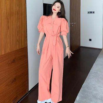 One Piece Pants Women's Summer Wear New High Waist Loose, Thin And Sagging, Wide Leg Design, Short Sleeve Straight Casual Pants
One Piece Pants Women's Summer Wear New High Waist Loose, Thin And Sagging, Wide Leg Design, Short Sleeve Straight Casual Pants