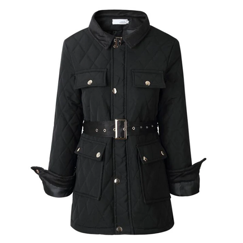 Winter Jacket Women Turndown Collar Jacket Elegant Woman Fashion Big Pockets Black Slim Coat Warm Thick Cotton Padded Overcoat
Winter Jacket Women Turndown Collar Jacket Elegant Woman Fashion Big Pockets Black Slim Coat Warm Thick Cotton Padded Overcoat