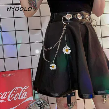 NYOOLO Harajuku Streetwear Gothic High Waist Iron ring patchwork Pleated Mini Skirt women Summer Punk A-line Black skirt Sets 
NYOOLO Harajuku Streetwear Gothic High Waist Iron ring patchwork Pleated Mini Skirt women Summer Punk A-line Black skirt Sets