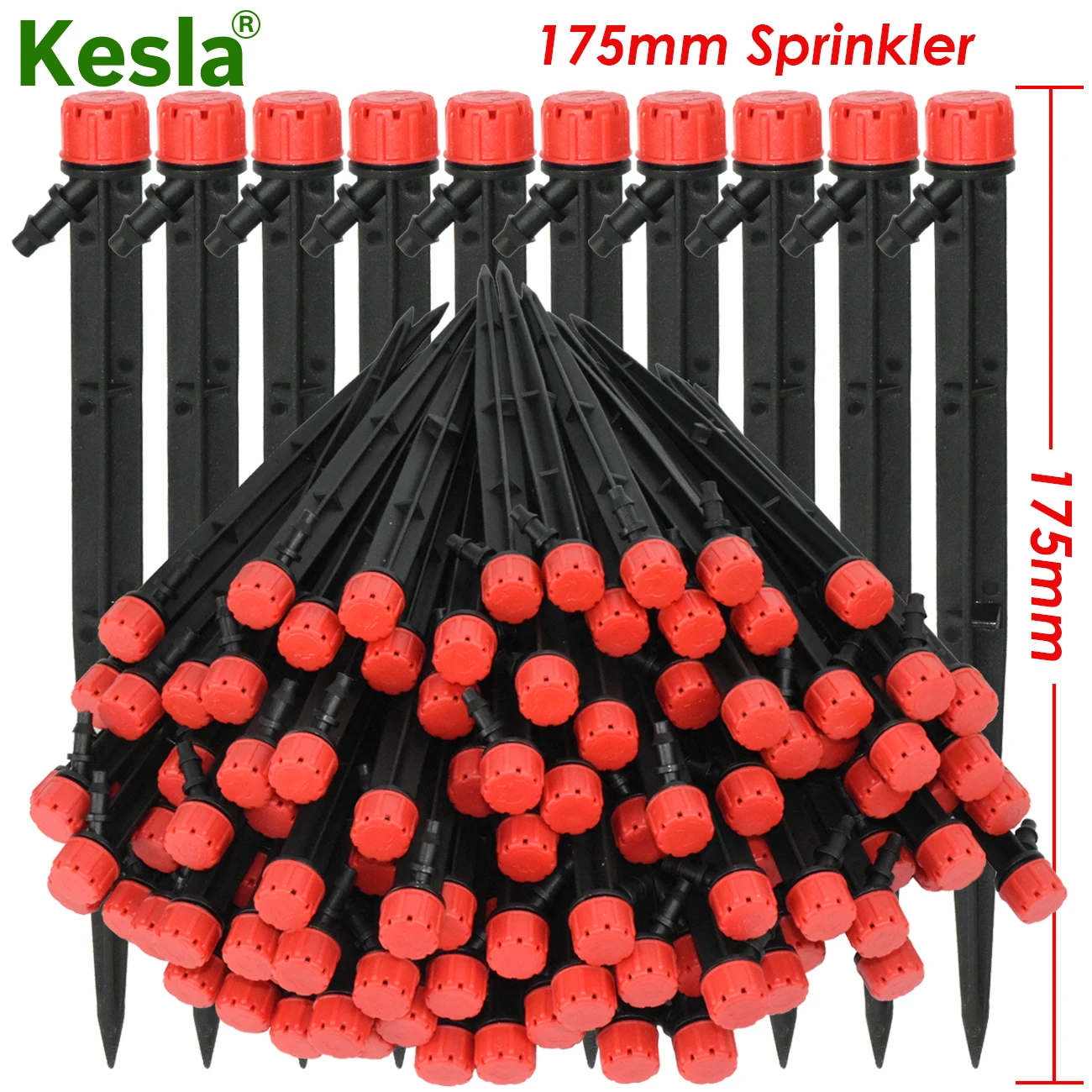 

KESLA 50PCS 17cm Micro Drip Irrigation 8-Hole 360 Sprinkler 4/7mm Hose Stake Adjustable Emitter Garden Watering Dripper System