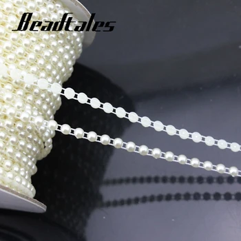 Beadtales 5m/roll FlatBack White Round Simulated Pearl Beads Chain Dia 4mm for Wedding Decoration Products DIY Jewelry Making
Beadtales 5m/roll FlatBack White Round Simulated Pearl Beads Chain Dia 4mm for Wedding Decoration Products DIY Jewelry Making