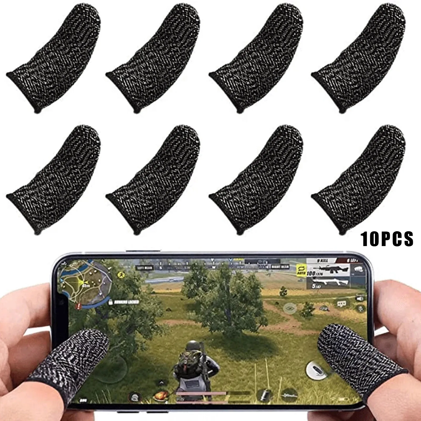 10pcs Mobile Gaming Controller Finger Sleeve Non Slip Sweatproof Touching Screen Finger Cover for Playing Games VH99
10pcs Mobile Gaming Controller Finger Sleeve Non Slip Sweatproof Touching Screen Finger Cover for Playing Games VH99