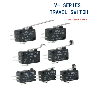 Momentary Micro Limit Switch CHZJTTDQ V-15.V-151.V-152.V-153.V-154.V-155.V-156.-1C 25 Travel switch limit switch silver contact
Momentary Micro Limit Switch CHZJTTDQ V-15.V-151.V-152.V-153.V-154.V-155.V-156.-1C 25 Travel switch limit switch silver contact