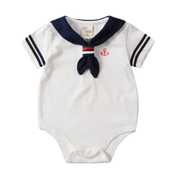 Baby Summer Clothing Simple Navy Style Baby Jumpsuits Short Sleeve Triangle Romper Pure Cotton 0-1years Baby Universal Romper
Baby Summer Clothing Simple Navy Style Baby Jumpsuits Short Sleeve Triangle Romper Pure Cotton 0-1years Baby Universal Romper