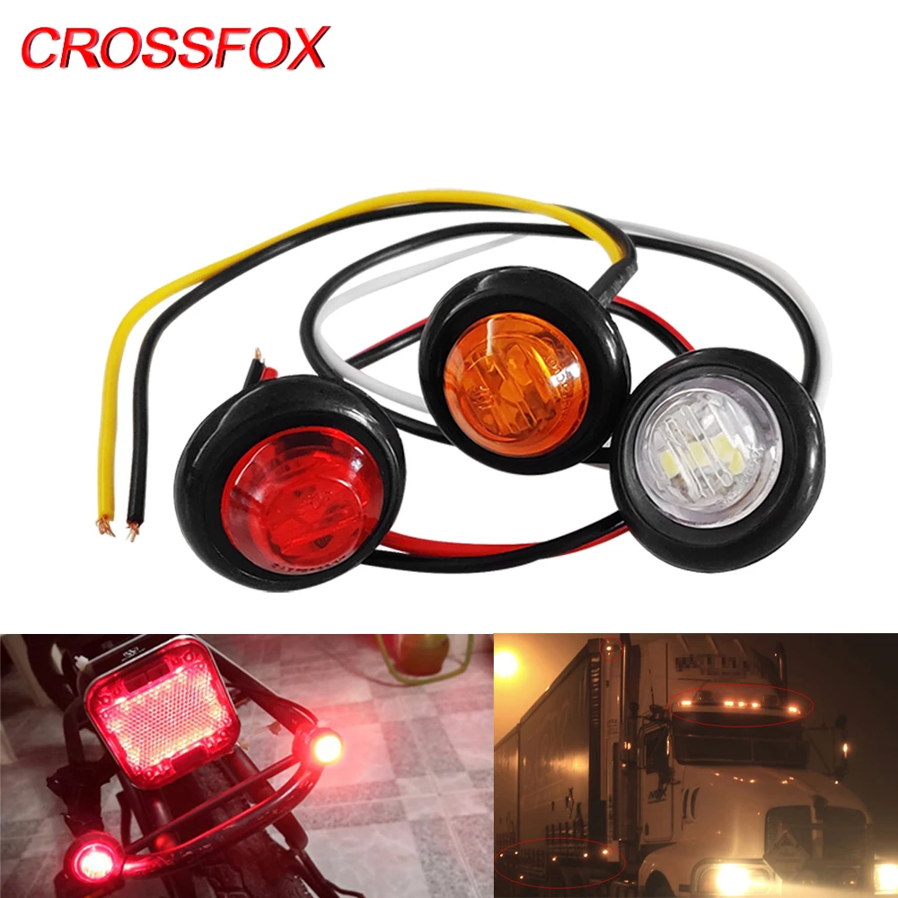 CROSSFOX 12V Truck Round Clearance Lights For Trucks Trailer Car Motorcycle Warning Indicator Light Signal Lamp Amber Red White
CROSSFOX 12V Truck Round Clearance Lights For Trucks Trailer Car Motorcycle Warning Indicator Light Signal Lamp Amber Red White