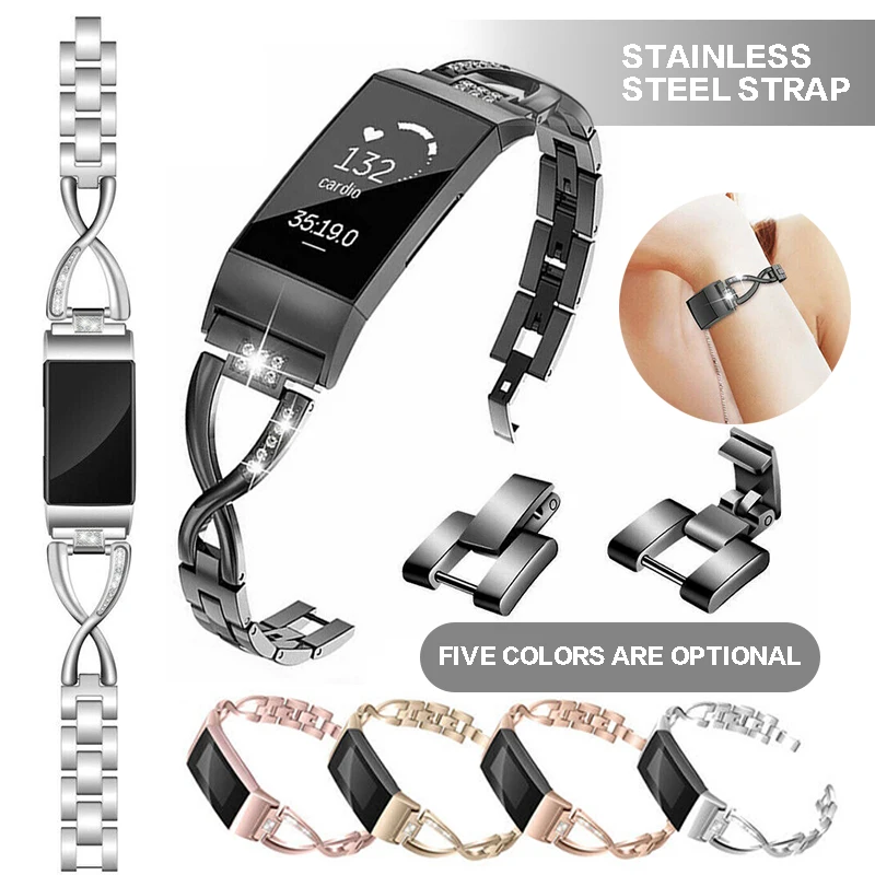 Stainless Steel X Shape Lady Chain Strap Watch Band For Fitbit Charge 2 3 Metal Bracelet Adjustable Straps For Fitbit Charge 2 3
Stainless Steel X Shape Lady Chain Strap Watch Band For Fitbit Charge 2 3 Metal Bracelet Adjustable Straps For Fitbit Charge 2 3