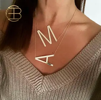 New Minimalist Gold Rose Gold Silver Color 26 A-Z Letter Name Initial Necklaces For Women Long Big Letter Pendant Necklace
New Minimalist Gold Rose Gold Silver Color 26 A-Z Letter Name Initial Necklaces For Women Long Big Letter Pendant Necklace