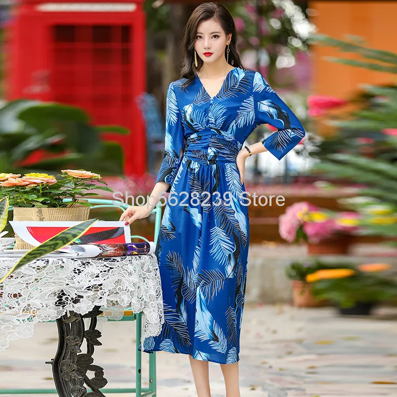 Silk Double Wrinkle 2020 Season Slim Fit Slim Folds Printing Nine Points Sleeve Hong Kong Style Silk Dress
Silk Double Wrinkle 2020 Season Slim Fit Slim Folds Printing Nine Points Sleeve Hong Kong Style Silk Dress