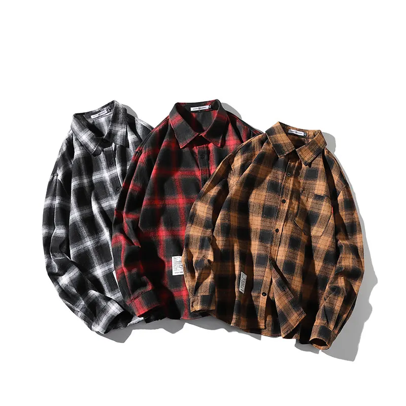 Retro Plaid Shirts Men Spring 2021 Autumn Winter High Quality Casual Plaid Flannel Men's Loose Streetwear Long-sleeved Shirt
Retro Plaid Shirts Men Spring 2021 Autumn Winter High Quality Casual Plaid Flannel Men's Loose Streetwear Long-sleeved Shirt