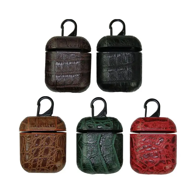 New Crocodile Grain Leather Earphone Case Shock-proof Protective Cover with Hook for Apple Airpods Charging Box Accessories
New Crocodile Grain Leather Earphone Case Shock-proof Protective Cover with Hook for Apple Airpods Charging Box Accessories