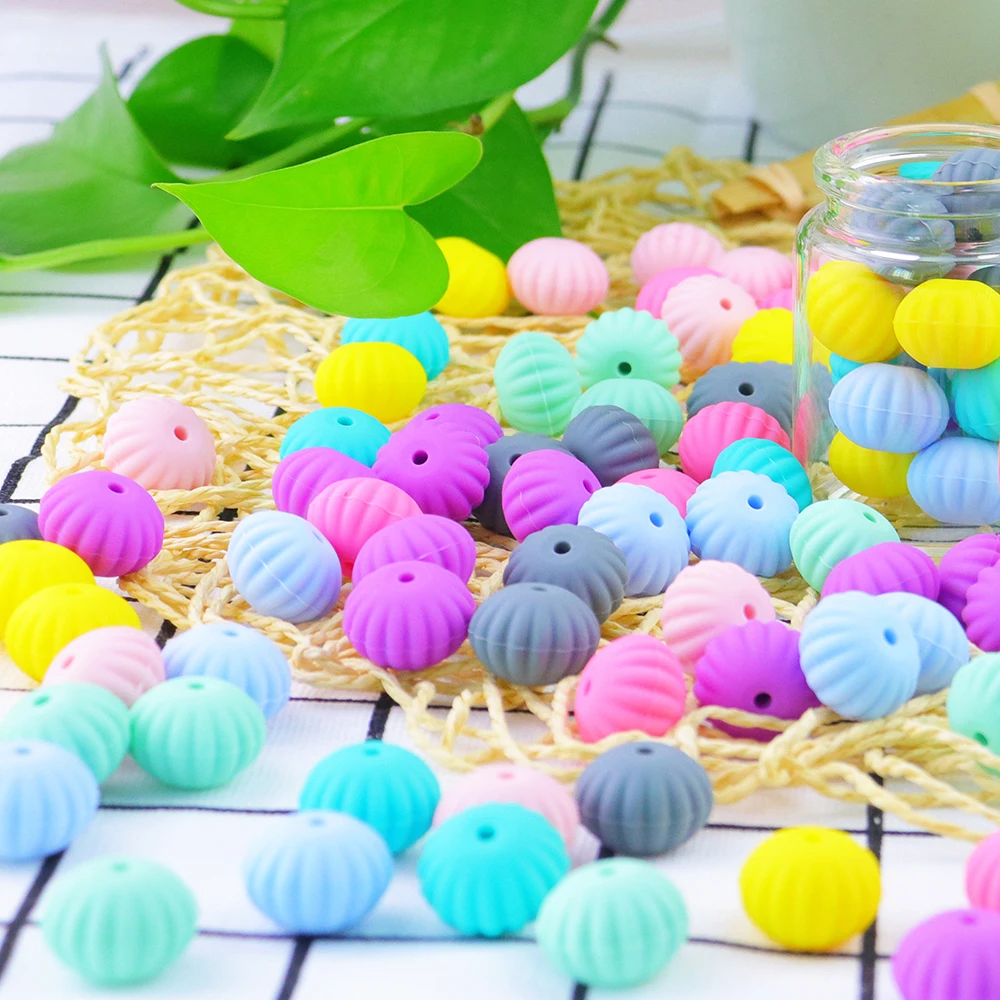 20 pcs Pumpkin Beads Colorful Beads Teether Teething Beads Mommy Handmaking Silicone Beads BPA Free Loose Beads For Jewelry
20 pcs Pumpkin Beads Colorful Beads Teether Teething Beads Mommy Handmaking Silicone Beads BPA Free Loose Beads For Jewelry