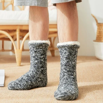 Men Super Soft Warm Fuzzy Slipper Socks Twist Cable Knitted Solid Color Thicken Plush Lining Hosiery with Non-Slip Grips
Men Super Soft Warm Fuzzy Slipper Socks Twist Cable Knitted Solid Color Thicken Plush Lining Hosiery with Non-Slip Grips