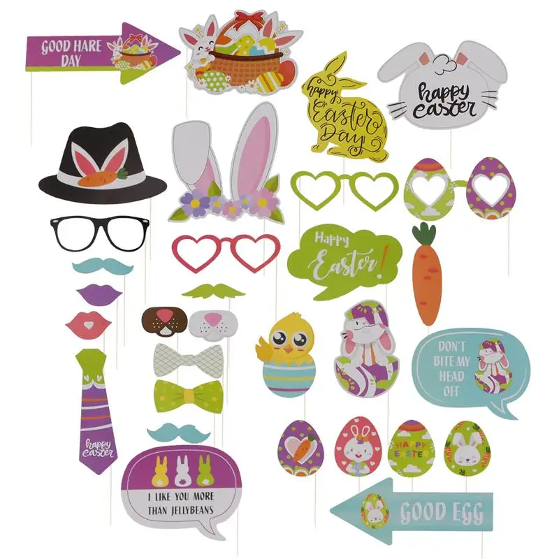 31PCS Easter Photo Props Funny Easter Photography Accessories Festival Easter Element Decor for Home Bar Party 
31PCS Easter Photo Props Funny Easter Photography Accessories Festival Easter Element Decor for Home Bar Party