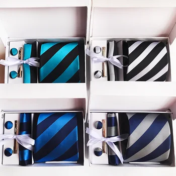 mens ties for men fashion tie set wedding polyester silk tie stripe necktie handkerchief cufflinks tie clips gifts box packing
mens ties for men fashion tie set wedding polyester silk tie stripe necktie handkerchief cufflinks tie clips gifts box packing