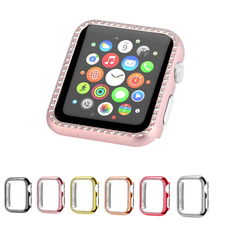Алмазный чехол для Apple Watch Series 5 4 3 2 1 38 мм 42 s Iwatch 40 44 аксессуары часов Романтический