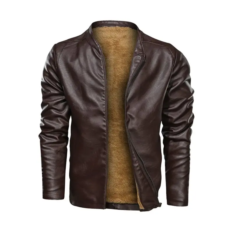Winter Men's Jacket 2019 Warm Thicken PU Tops Jackets Coat motorcycle Style Stand Collar Punk Outwear Zipper Casual Clothing
Winter Men's Jacket 2019 Warm Thicken PU Tops Jackets Coat motorcycle Style Stand Collar Punk Outwear Zipper Casual Clothing