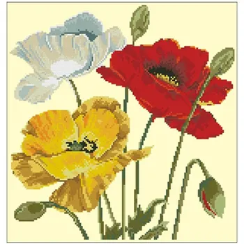 Tricolor poppy patterns Counted Cross Stitch 11CT 14CT 18CT DIY Chinese Cross Stitch Kits Embroidery Needlework Sets
Tricolor poppy patterns Counted Cross Stitch 11CT 14CT 18CT DIY Chinese Cross Stitch Kits Embroidery Needlework Sets