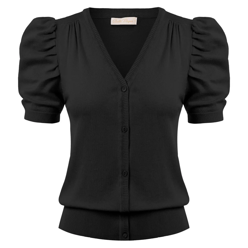 Belle Poque Women Vintage Short Puff Sleeve Cropped Cardigan Button Down Knit Shrug Sweater ladises Summer Vintage Blouse Top A3
Belle Poque Women Vintage Short Puff Sleeve Cropped Cardigan Button Down Knit Shrug Sweater ladises Summer Vintage Blouse Top A3