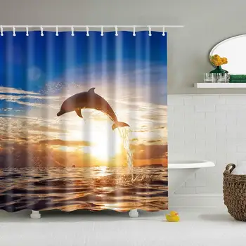 Dolphin Jumping Out of The Sea Pattern Digital Print Shower Curtains for Bathroom Decor,Polyester Waterproof Fabric Bath Curtain
Dolphin Jumping Out of The Sea Pattern Digital Print Shower Curtains for Bathroom Decor,Polyester Waterproof Fabric Bath Curtain