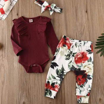 CANIS 3PCS Infant Baby Girls Long Sleeve Ruffles Tops Bodysuit Floral Printed Pants Headband Outfits Set Clothes
CANIS 3PCS Infant Baby Girls Long Sleeve Ruffles Tops Bodysuit Floral Printed Pants Headband Outfits Set Clothes