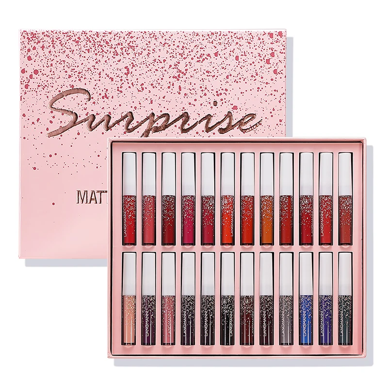 Langmanni 24 Colors Matte Lip Glaze Set Halloween Non-stick Cup Lip Makeup Waterproof Long-lasting Not Drying Lip Gloss TSLM1
Langmanni 24 Colors Matte Lip Glaze Set Halloween Non-stick Cup Lip Makeup Waterproof Long-lasting Not Drying Lip Gloss TSLM1