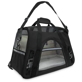Soft-Sided Carriers for Cats and Dogs Air-Plane Travel On-Board Under Seat Carrying Bag with Fleece Bolster Bed 
Soft-Sided Carriers for Cats and Dogs Air-Plane Travel On-Board Under Seat Carrying Bag with Fleece Bolster Bed